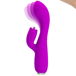 PRETTY LOVE GLORIA VIBRADOR CONEJO RECARGABLE IMPERMEABLE MORADO 2