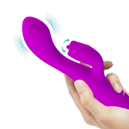 PRETTY LOVE GLORIA VIBRADOR CONEJO RECARGABLE IMPERMEABLE MORADO