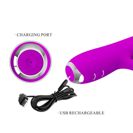 PRETTY LOVE RACHEL VIBRADOR RECARGABLE CON SUCCIONADOR MORADO