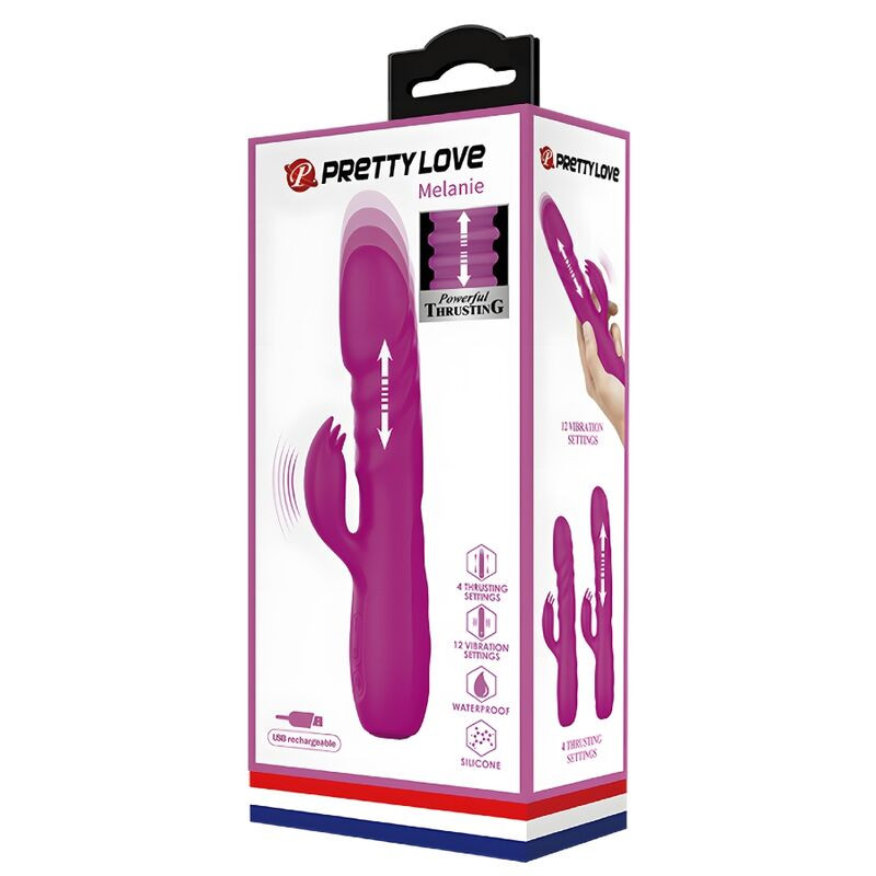 PRETTY LOVE MELANIE VIBRADOR CONEJO RECARGABLE MORADO