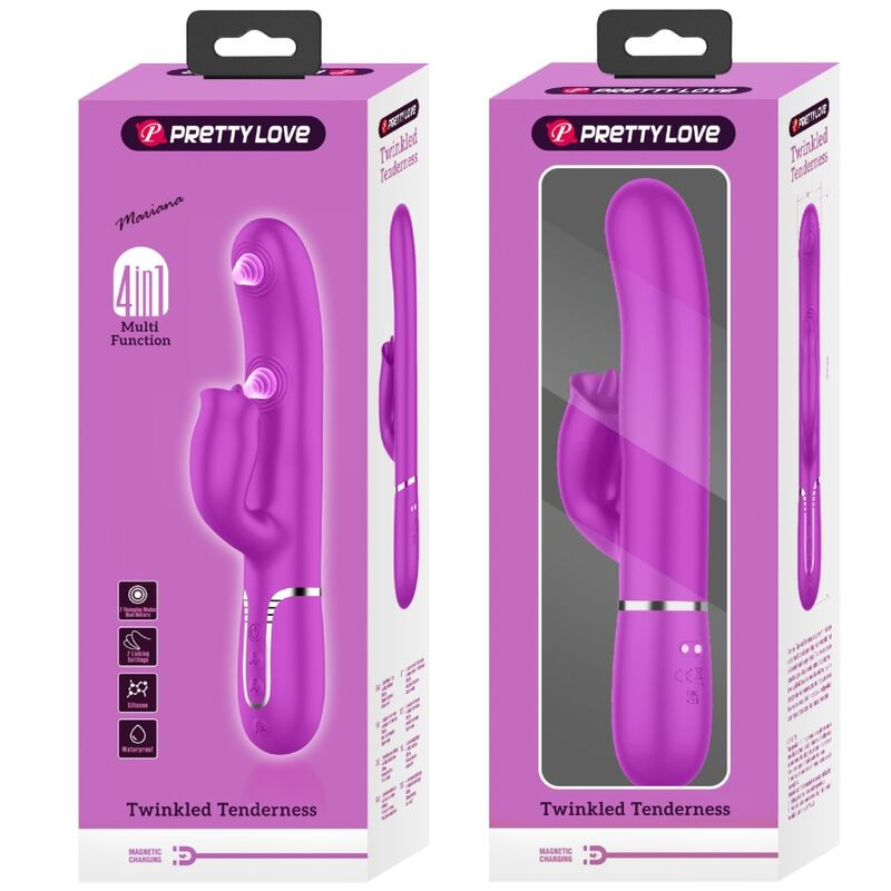 PRETTY LOVE VIBRADOR RABBIT CON LICKING FUCSIA