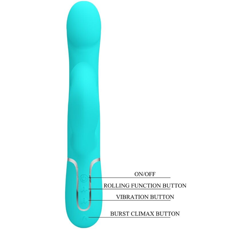 PRETTY LOVE VIBRADOR RABBIT PERLAS VERDE AGUA