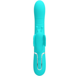 PRETTY LOVE VIBRADOR RABBIT MULTIFUNCION 4 EN 1 MARIPOSA VERDE AGUA 2