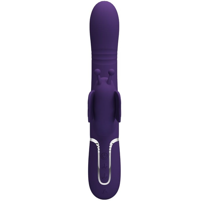 PRETTY LOVE VIBRADOR RABBIT MULTIFUNCION 4 EN 1 MARIPOSA MORADO