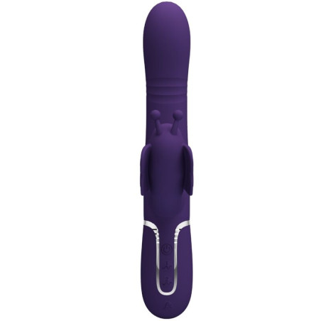 PRETTY LOVE VIBRADOR RABBIT MULTIFUNCION 4 EN 1 MARIPOSA MORADO