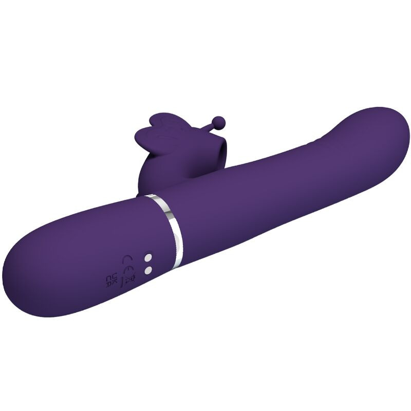 PRETTY LOVE VIBRADOR RABBIT MULTIFUNCION 4 EN 1 MARIPOSA MORADO