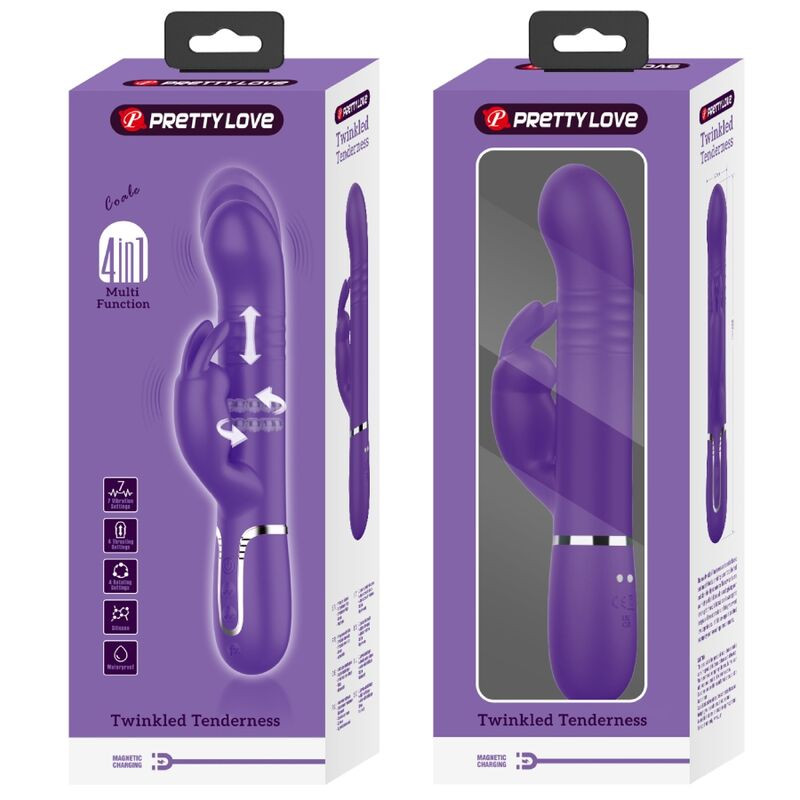 PRETTY LOVE COALE VIBRADOR RABBIT 4 EN 1 MORADO