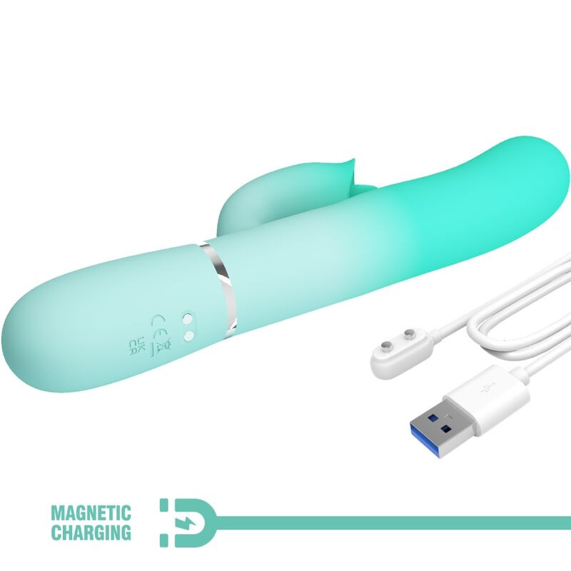 PRETTY LOVE GIGI VIBRADOR RABBIT MULTIFUNCION VERDE AGUA