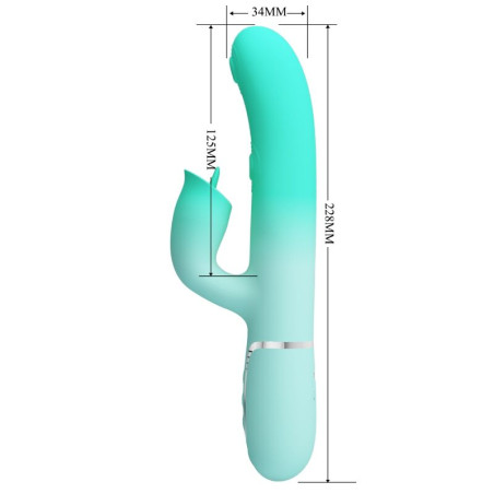 PRETTY LOVE GIGI VIBRADOR RABBIT MULTIFUNCION VERDE AGUA