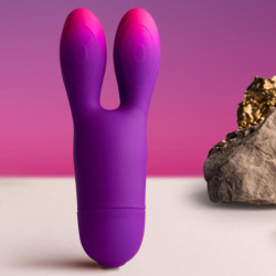 ROCKS OFF GLO GIRL BUNNY VIBRADOR FLEXIBLE MORADO 2