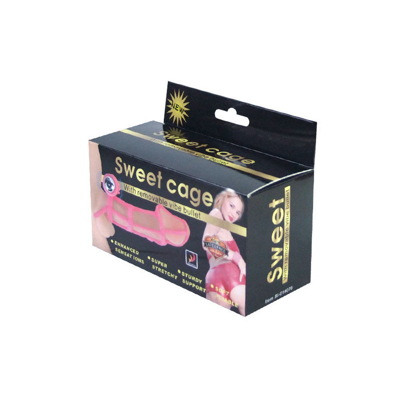 BAILE SWEET 10 RITMOS FUNDA Y ANILLO SILICONA PARA EL PENE ROSA