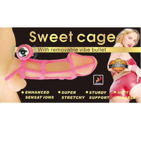 BAILE SWEET 10 RITMOS FUNDA Y ANILLO SILICONA PARA EL PENE ROSA