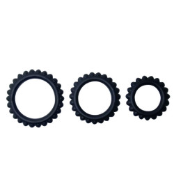 BAILE TITAN SET 3 PCS COCK RING BLACK 28 24 19 CM 2