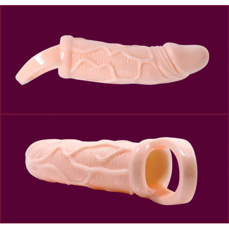 BAILE FUNDA EXTENSORA PENE CON VIBRACION Y STRAP PARA TESTICULOS 135 CM