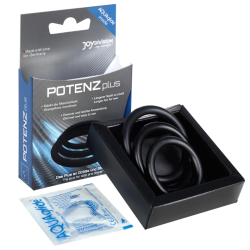 JOYDIVISION POTENZDUO PLUS PACK 3 ANILLOS PARA PENE NEGRO S M L 2