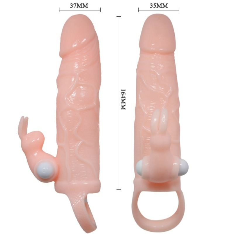 BAILE BRAVE MAN FUNDA PENE CON RABBIT VIBRADOR 165 CM NATURAL