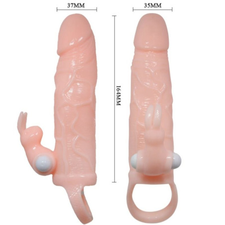 BAILE BRAVE MAN FUNDA PENE CON RABBIT VIBRADOR 165 CM NATURAL