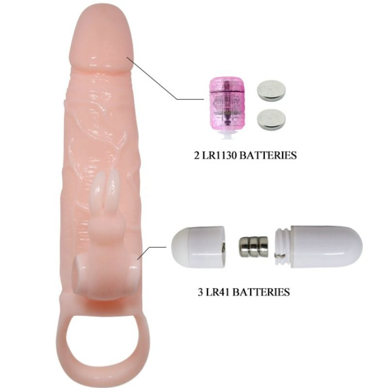 BAILE BRAVE MAN FUNDA PENE CON RABBIT VIBRADOR 165 CM NATURAL