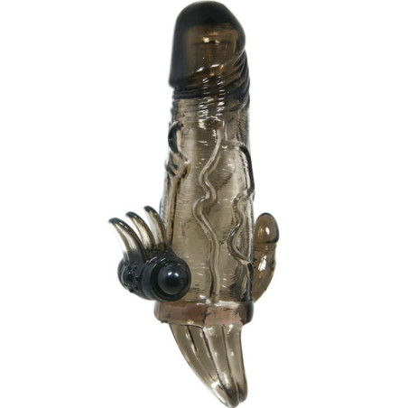 BAILE BRAVE MAN FUNDA PENE ANAL Y CLITORIS VIBRADOR 165 CM NEGRO