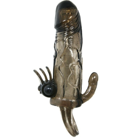 BAILE BRAVE MAN FUNDA PENE ANAL Y CLITORIS VIBRADOR 165 CM NEGRO