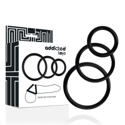 ADDICTED TOYS SET ANILLOS PENE NEGRO 2