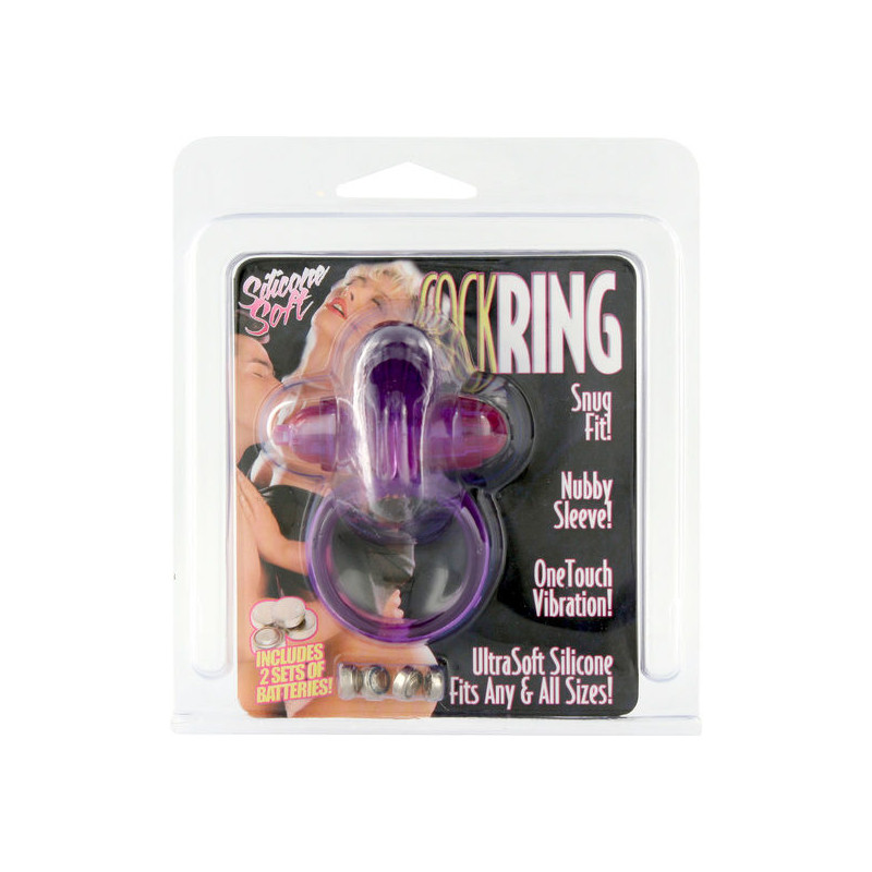 SEVEN CREATIONS ANILLO VIBRADOR DE SILICONA LILA