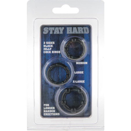 SEVEN CREATIONS JUEGO TRES ANILLOS PENE NEGRO