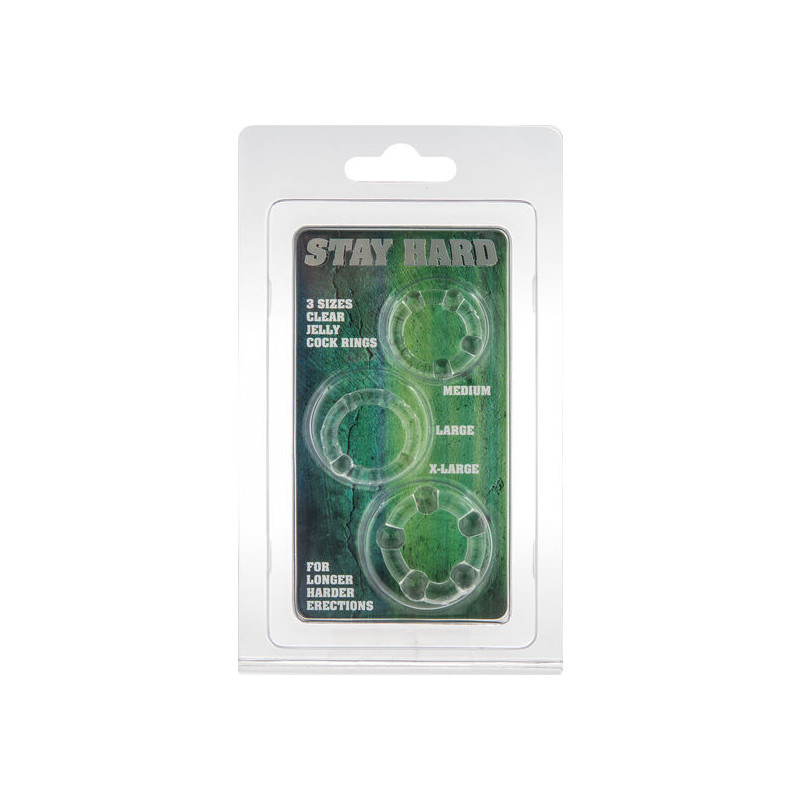 SEVEN CREATIONS JUEGO TRES ANILLOS PENE TRANSPARENTE