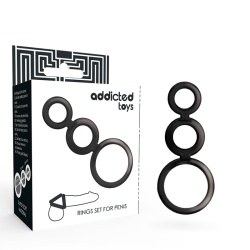 ADDICTED TOYS SET ANILLOS PENE Y TESTICULOS AHUMADO 2