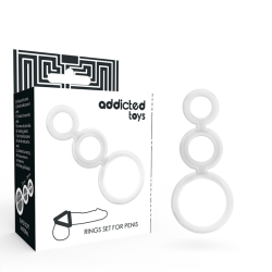 ADDICTED TOYS SET ANILLOS PENE Y TESTICULOS CLEAR 2