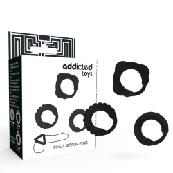 ADDICTED TOYS SET 3 ANILLOS PENE NEGRO 2