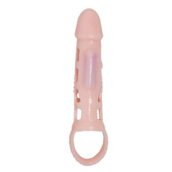 BAILE FUNDA EXTENSORA PENE CON VIBRACION Y STRAP NATURAL 135 CM 2