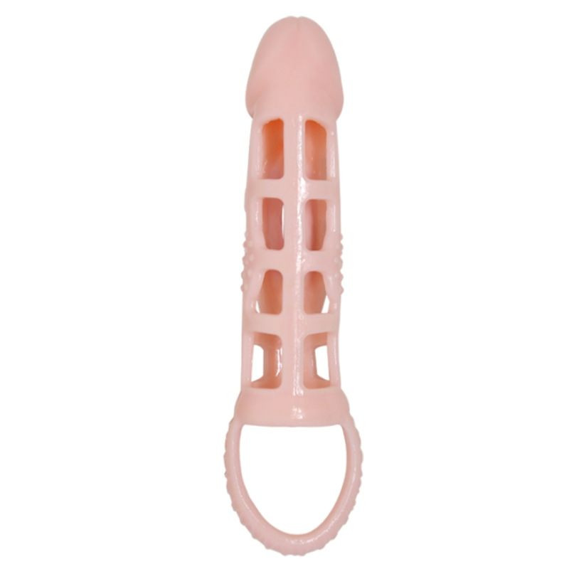BAILE FUNDA EXTENSORA PENE CON VIBRACION Y STRAP NATURAL 135 CM
