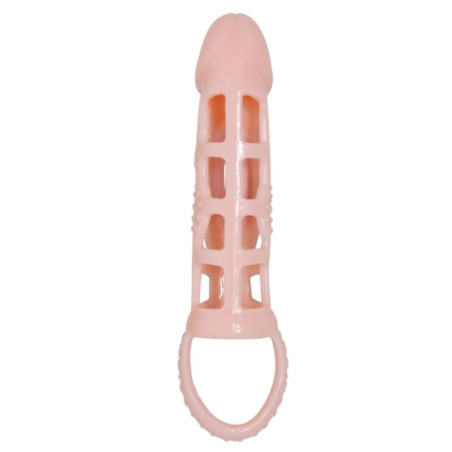 BAILE FUNDA EXTENSORA PENE CON VIBRACION Y STRAP NATURAL 135 CM