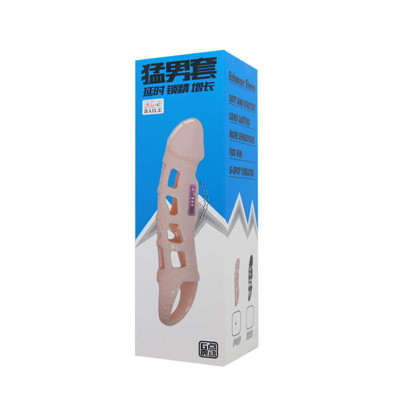 BAILE FUNDA EXTENSORA PENE CON VIBRACION Y STRAP NATURAL 135 CM