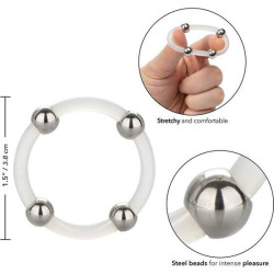 CALEXOTICS ANILLO DE SILICONA CON CUENTAS DE ACERO TALLA L 2