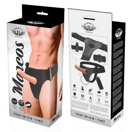 HARNESS ATTRACTION ARNES HUECO MARCOS CON VIBRADOR 15 CM O 5 CM