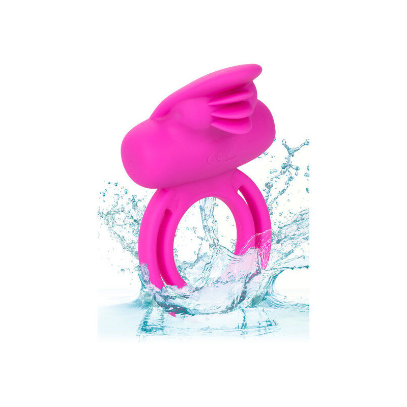 CALEXOTICS DUAL CLIT FLICKER ENHANCER DOBLE ANILLO VIBRADOR DE SILICONA ROSA