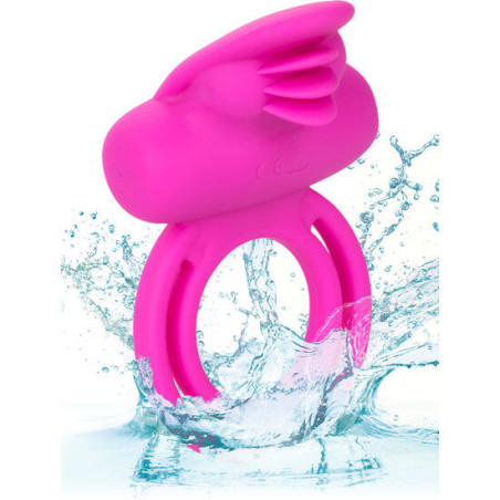 CALEXOTICS DUAL CLIT FLICKER ENHANCER DOBLE ANILLO VIBRADOR DE SILICONA ROSA