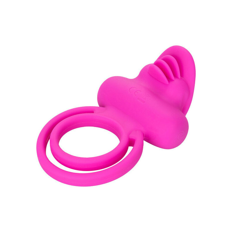 CALEXOTICS DUAL CLIT FLICKER ENHANCER DOBLE ANILLO VIBRADOR DE SILICONA ROSA