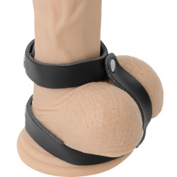 DARKNESS ANILLO PENE Y TESTICULOS AJUSTABLE LEATHER 2