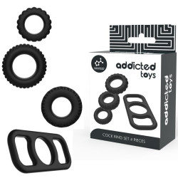 ADDICTED TOYS SET 4 ANILLOS SILICONA PARA EL PENE 2