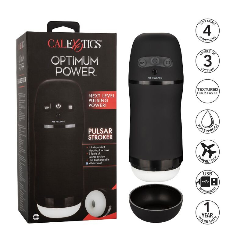 CALEXOTICS OPTIMUM POWER MASTURBADOR CON VIBRACION Y SUCCIONADOR