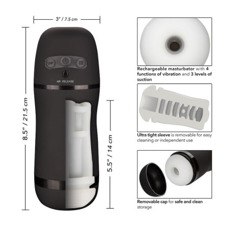 CALEXOTICS OPTIMUM POWER MASTURBADOR CON VIBRACION Y SUCCIONADOR