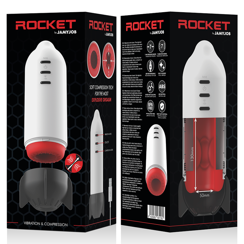 JAMYJOB ROCKET MASTURBADOR TECNOLOGIA SOFT COMPRESSION Y VIBRACION