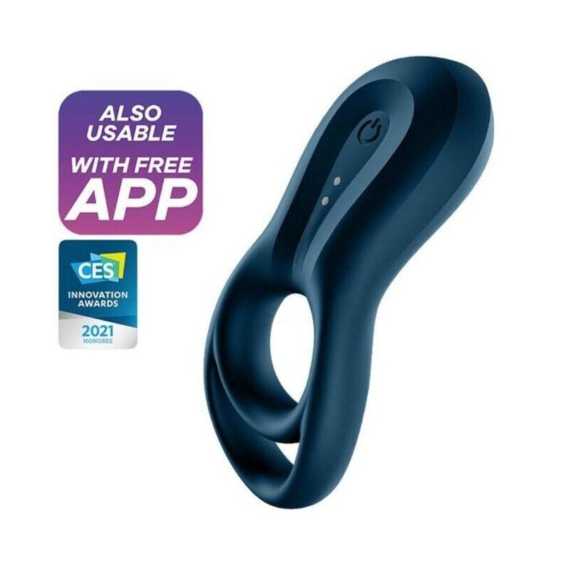 SATISFYER EPIC DUO ANILLO VIBRADOR APP AZUL