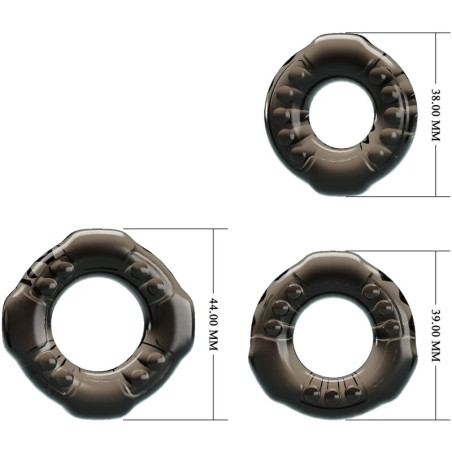 BAILE COCK RINGS YVONNE SET 3 ANILLOS PENE
