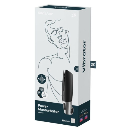 SATISFYER POWER MASTURBATOR NEGRO Y PLATA