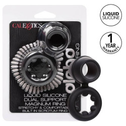 CALEXOTICS ALPHA DUAL MAGNUM RING NEGRO 2