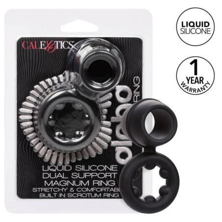 CALEXOTICS ALPHA DUAL MAGNUM RING NEGRO